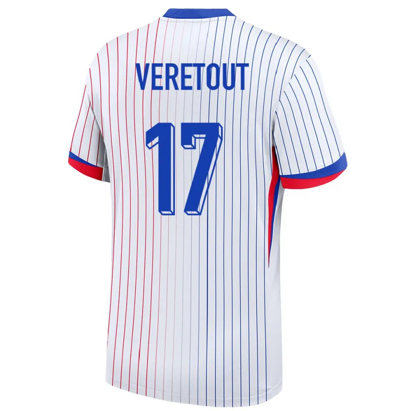Danxen Uomo Maglia Francia Jordan Veretout #17 Bianco Kit Gara Away 24-26 Maglietta
