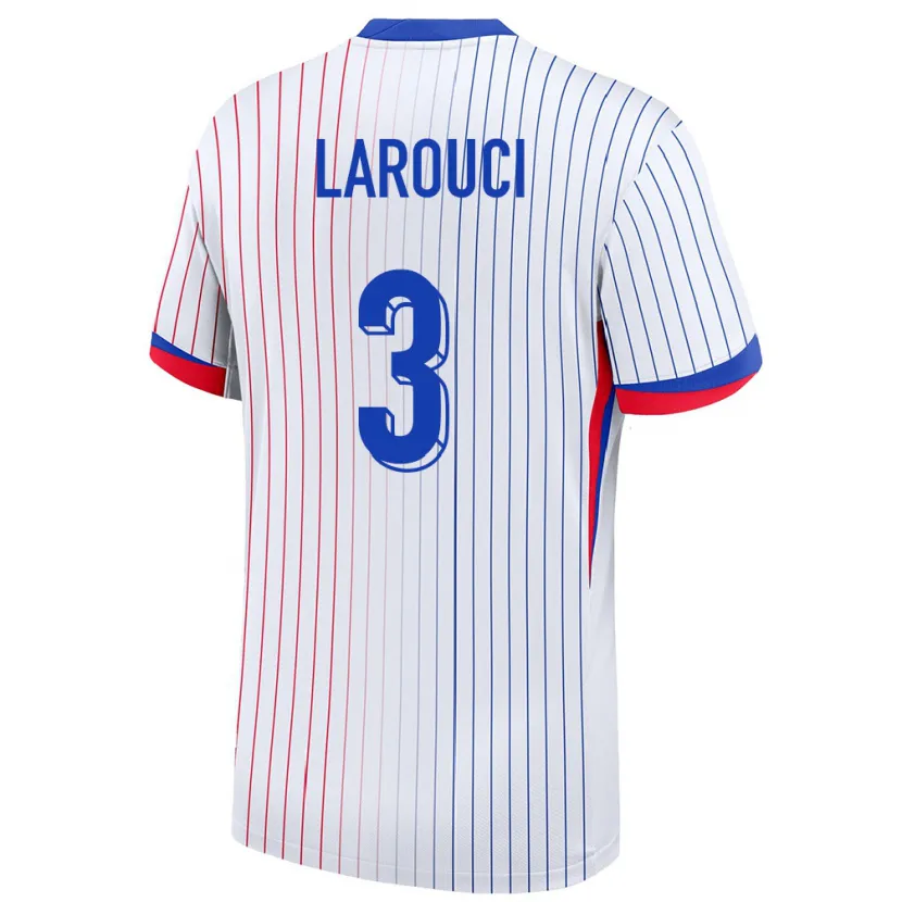 Danxen Uomo Maglia Francia Yasser Larouci #3 Bianco Kit Gara Away 24-26 Maglietta