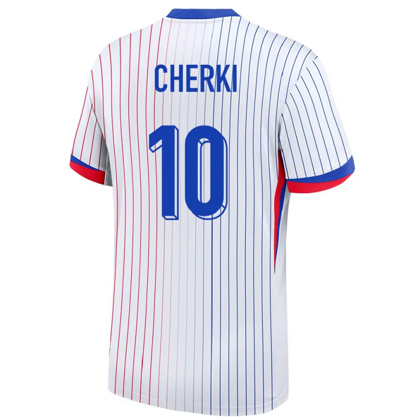 Danxen Uomo Maglia Francia Rayan Cherki #10 Bianco Kit Gara Away 24-26 Maglietta