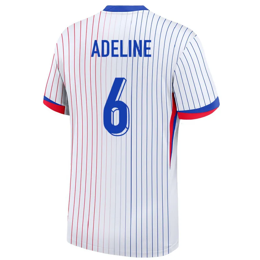 Danxen Uomo Maglia Francia Martin Adeline #6 Bianco Kit Gara Away 24-26 Maglietta