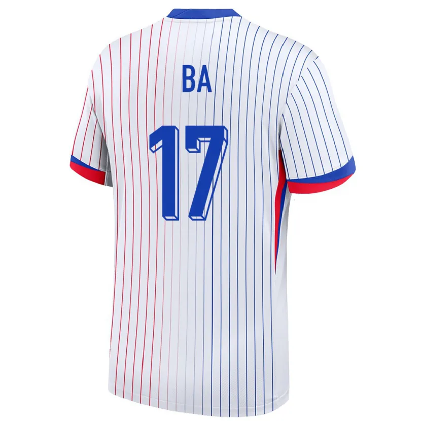 Danxen Uomo Maglia Francia Abdoullah Ba #17 Bianco Kit Gara Away 24-26 Maglietta