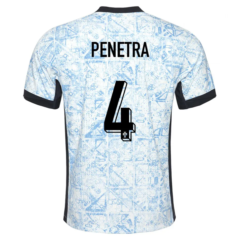 Danxen Uomo Maglia Portogallo Alexandre Penetra #4 Crema Blu Kit Gara Away 24-26 Maglietta