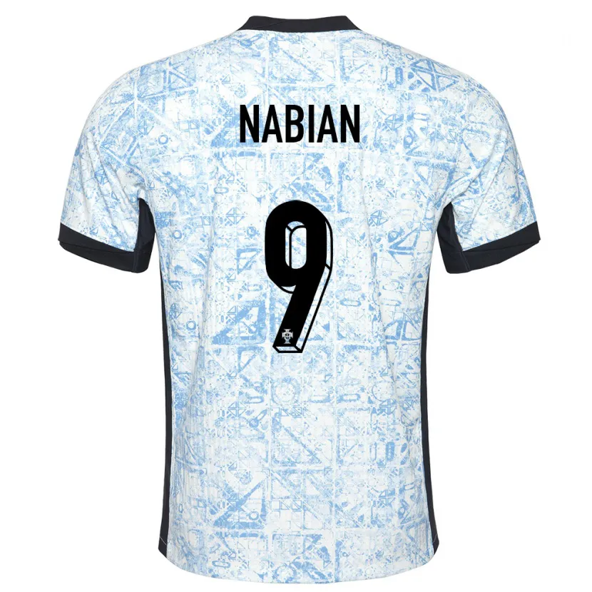 Danxen Uomo Maglia Portogallo Herculano Nabian #9 Crema Blu Kit Gara Away 24-26 Maglietta