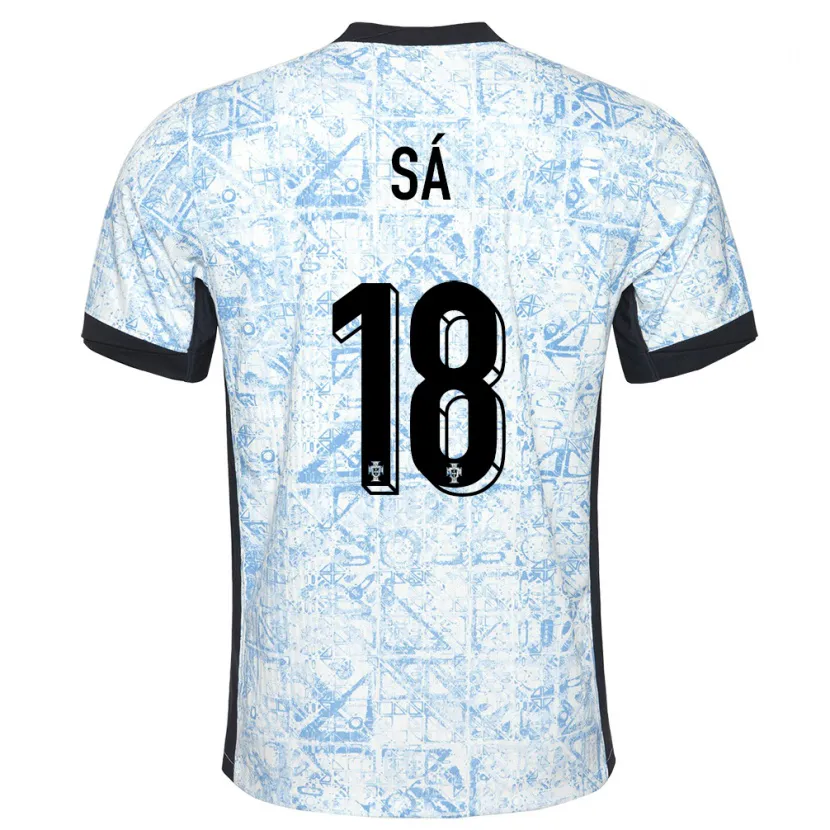 Danxen Uomo Maglia Portogallo Gustavo Sa #18 Crema Blu Kit Gara Away 24-26 Maglietta