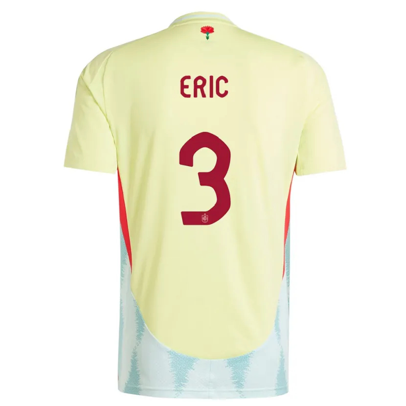 Danxen Uomo Maglia Spagna Eric Garcia #3 Giallo Kit Gara Away 24-26 Maglietta
