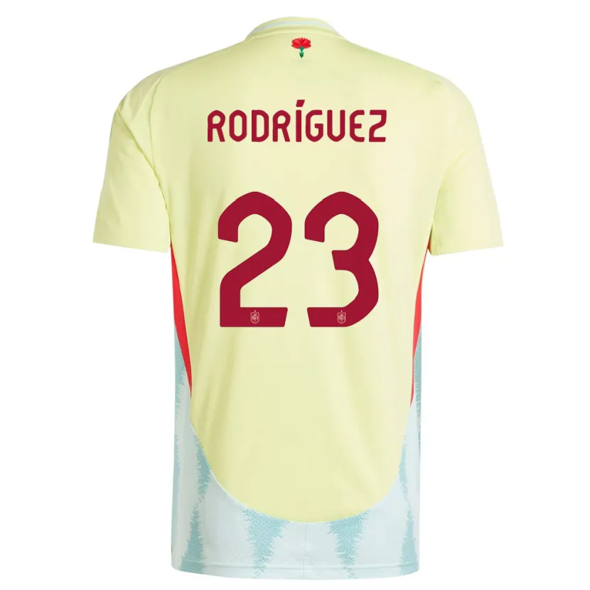 Danxen Uomo Maglia Spagna Misa Rodriguez #23 Giallo Kit Gara Away 24-26 Maglietta