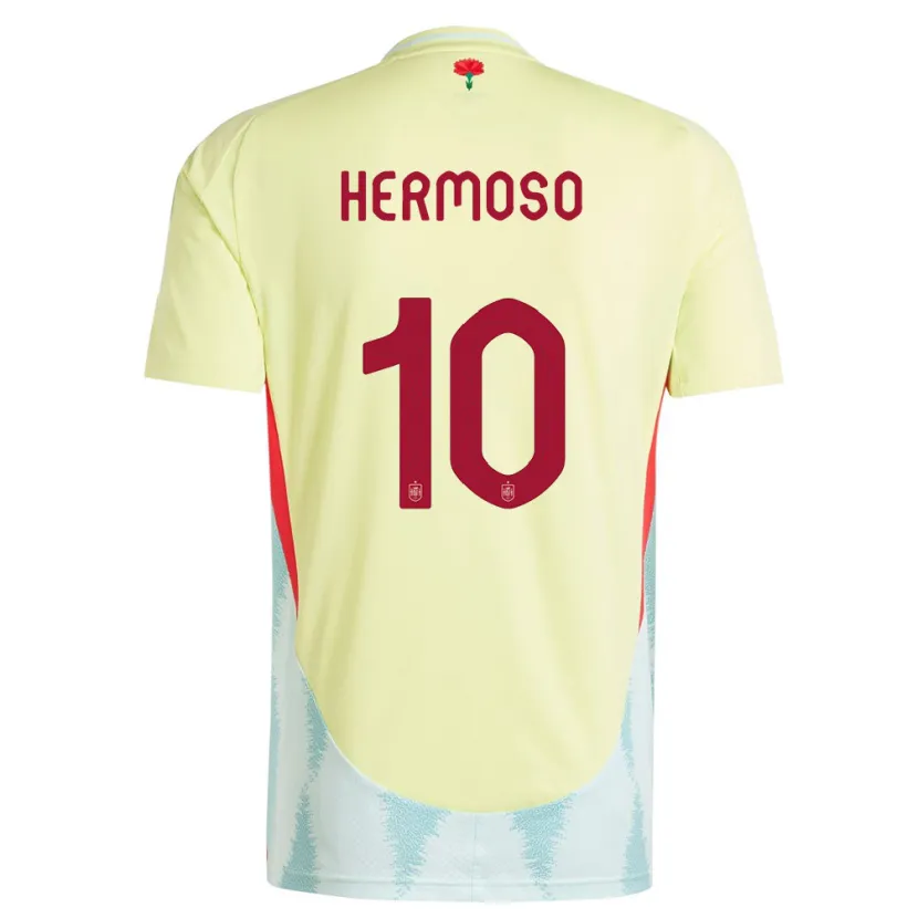 Danxen Uomo Maglia Spagna Jennifer Hermoso #10 Giallo Kit Gara Away 24-26 Maglietta