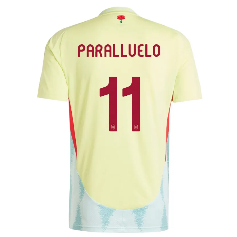 Danxen Uomo Maglia Spagna Salma Paralluelo #11 Giallo Kit Gara Away 24-26 Maglietta