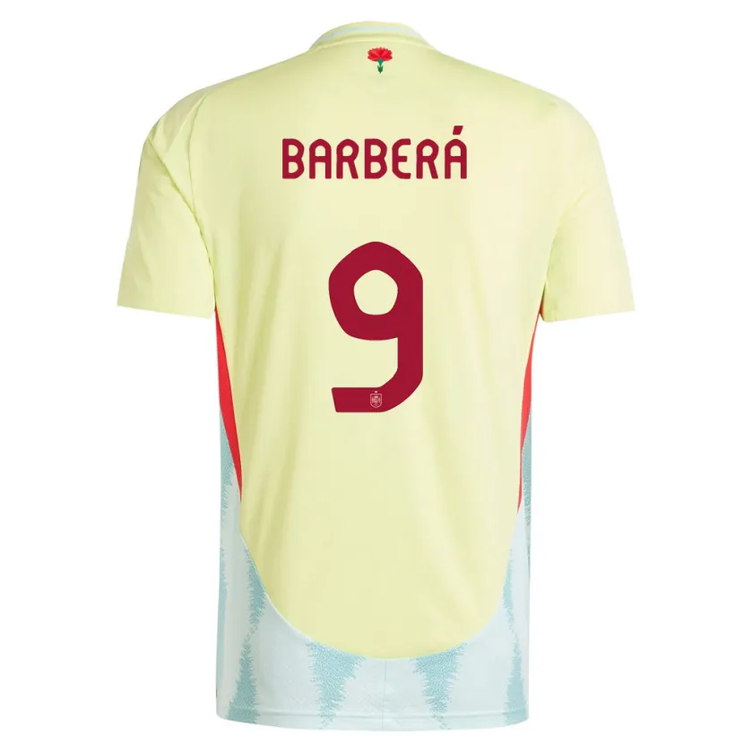 Danxen Uomo Maglia Spagna Victor Barbera #9 Giallo Kit Gara Away 24-26 Maglietta