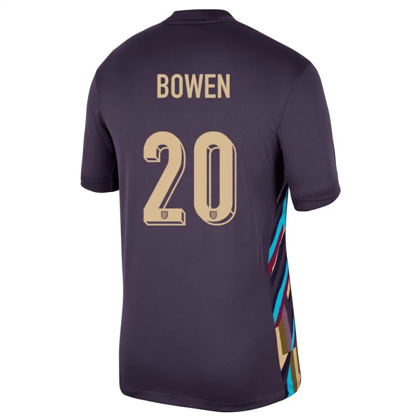 Danxen Uomo Maglia Inghilterra Jarrod Bowen #20 Uvetta Scura Kit Gara Away 24-26 Maglietta