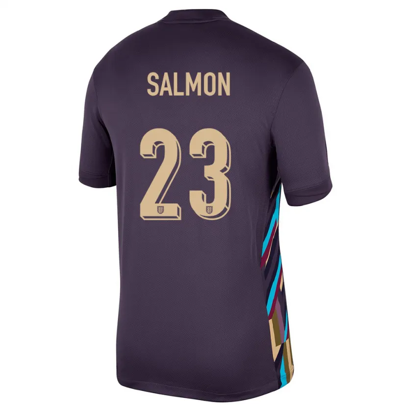 Danxen Uomo Maglia Inghilterra Ebony Salmon #23 Uvetta Scura Kit Gara Away 24-26 Maglietta