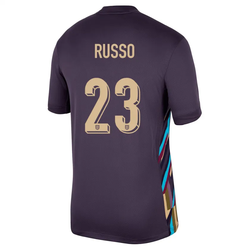 Danxen Uomo Maglia Inghilterra Alessia Russo #23 Uvetta Scura Kit Gara Away 24-26 Maglietta