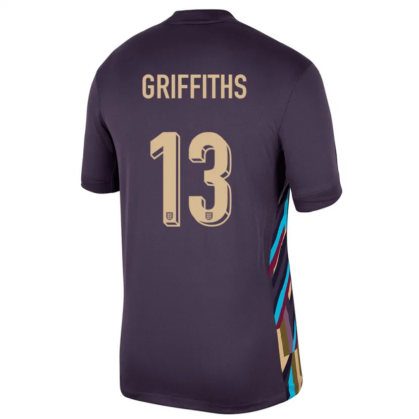 Danxen Uomo Maglia Inghilterra Josh Griffiths #13 Uvetta Scura Kit Gara Away 24-26 Maglietta
