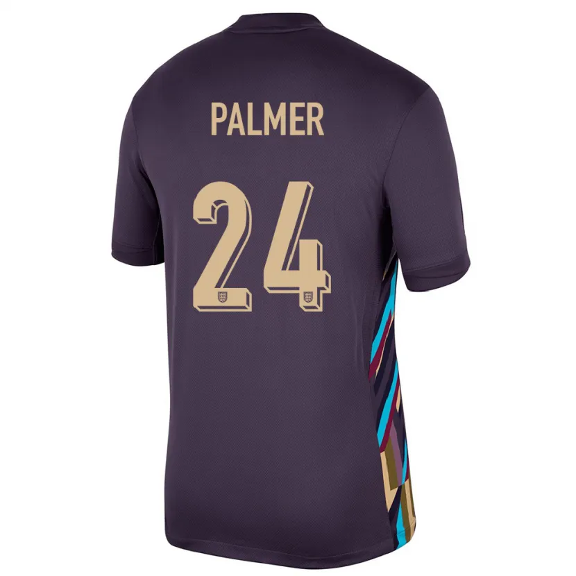 Danxen Uomo Maglia Inghilterra Cole Palmer #24 Uvetta Scura Kit Gara Away 24-26 Maglietta