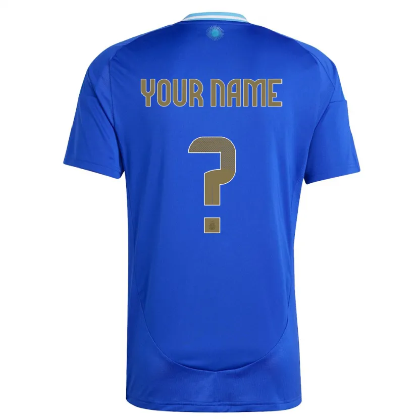 Danxen Uomo Maglia Argentina Il Tuo Nome #0 Blu Kit Gara Away 24-26 Maglietta