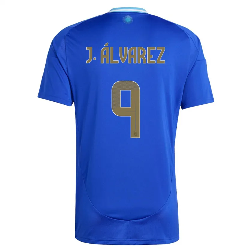 Danxen Uomo Maglia Argentina Julian Alvarez #9 Blu Kit Gara Away 24-26 Maglietta