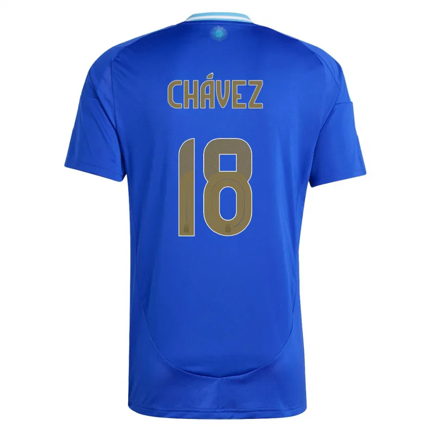 Danxen Uomo Maglia Argentina Gabriela Chavez #18 Blu Kit Gara Away 24-26 Maglietta