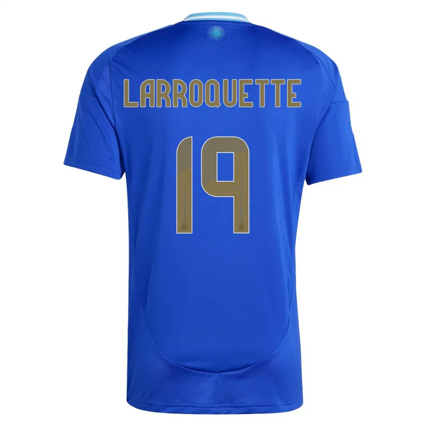 Danxen Uomo Maglia Argentina Mariana Larroquette #19 Blu Kit Gara Away 24-26 Maglietta