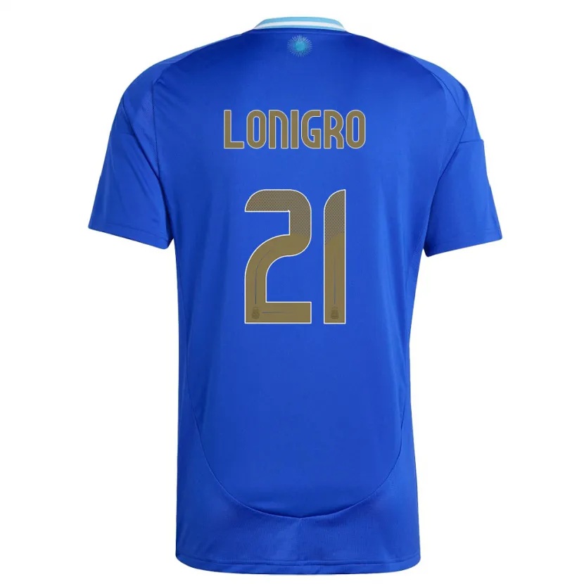 Danxen Uomo Maglia Argentina Erica Lonigro #21 Blu Kit Gara Away 24-26 Maglietta