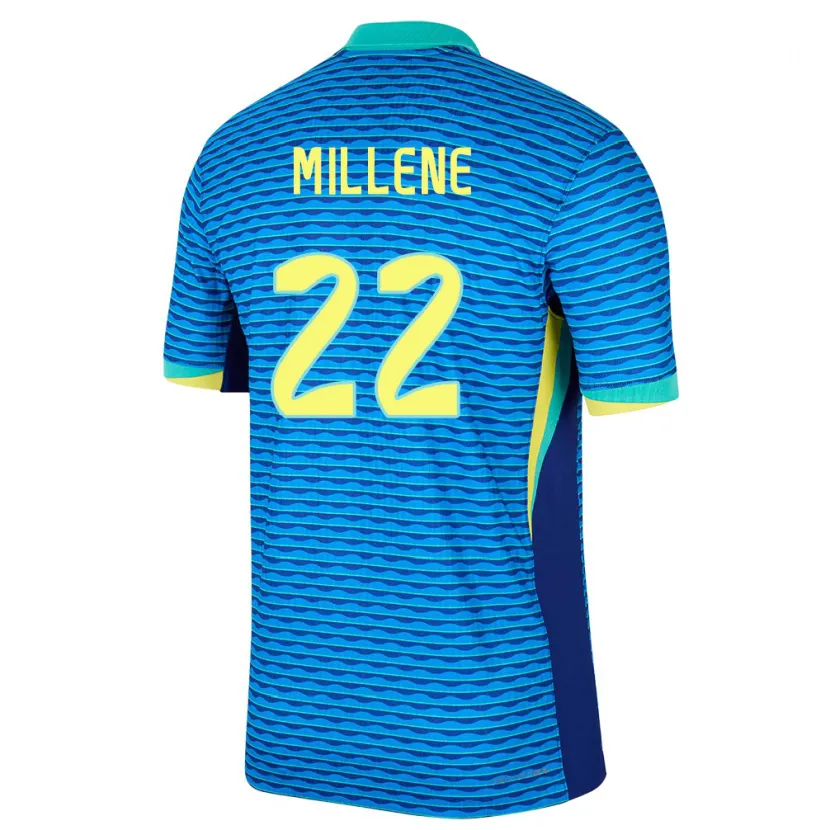 Danxen Uomo Maglia Brasile Millene #22 Blu Kit Gara Away 24-26 Maglietta