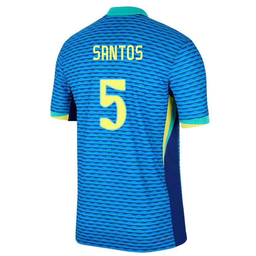 Danxen Uomo Maglia Brasile Andrey Santos #5 Blu Kit Gara Away 24-26 Maglietta