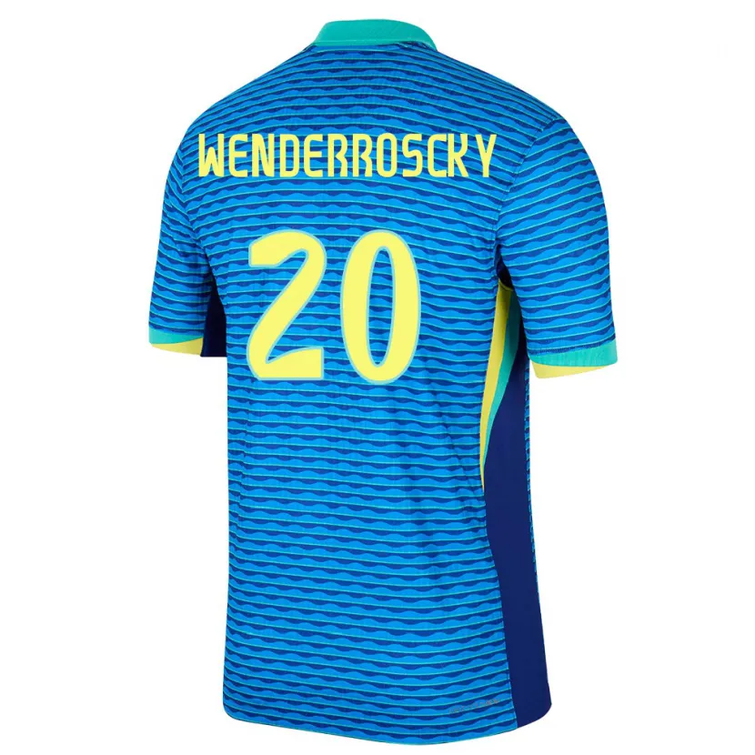 Danxen Uomo Maglia Brasile Arthur Wenderroscky #20 Blu Kit Gara Away 24-26 Maglietta