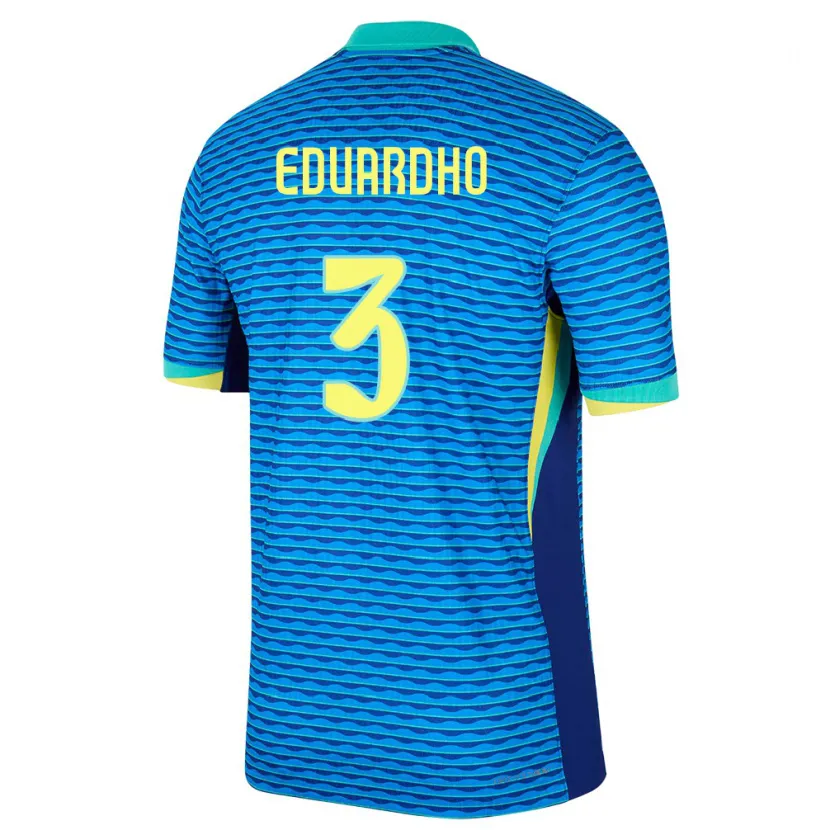 Danxen Uomo Maglia Brasile Eduardho #3 Blu Kit Gara Away 24-26 Maglietta