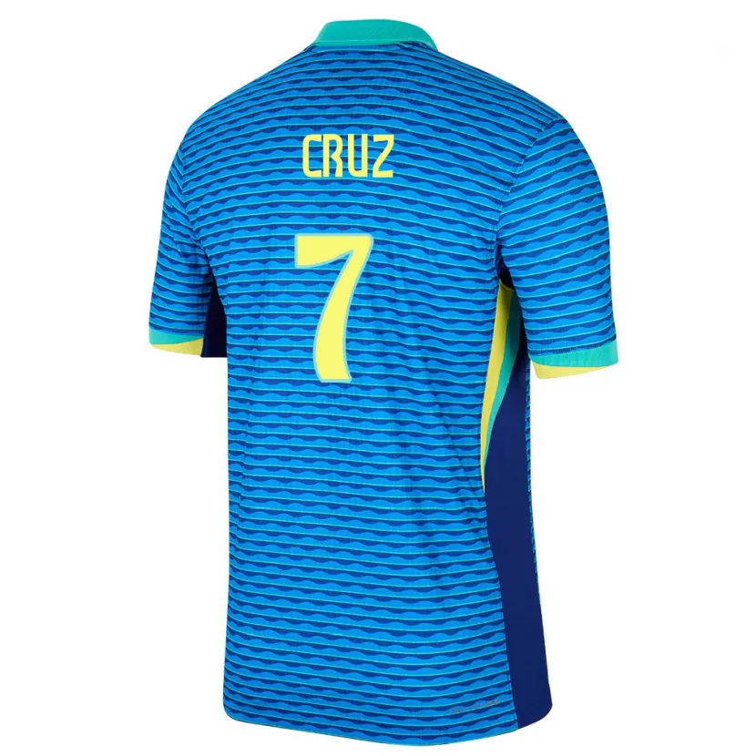 Danxen Uomo Maglia Brasile Joao Cruz #7 Blu Kit Gara Away 24-26 Maglietta
