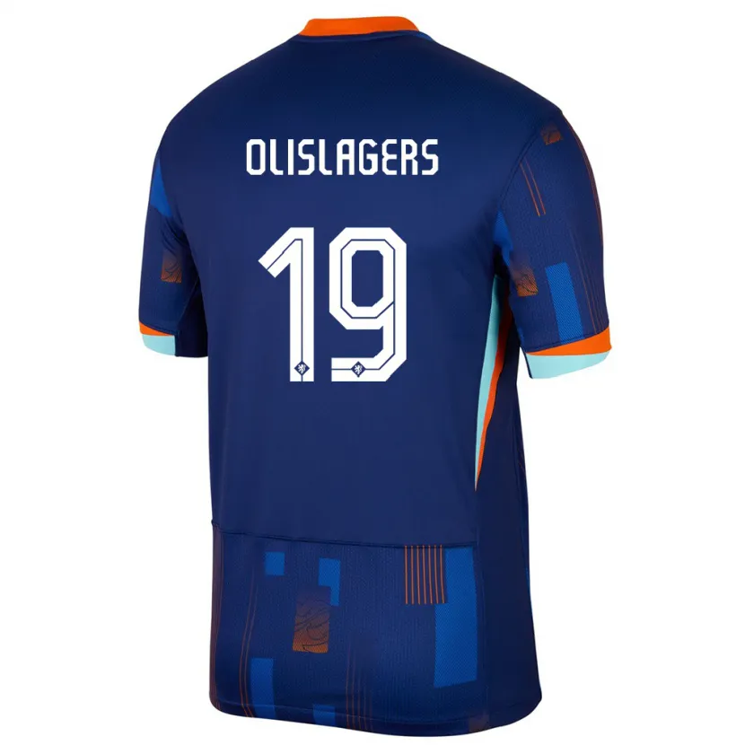 Danxen Uomo Maglia Paesi Bassi Marisa Olislagers #19 Blu Kit Gara Away 24-26 Maglietta