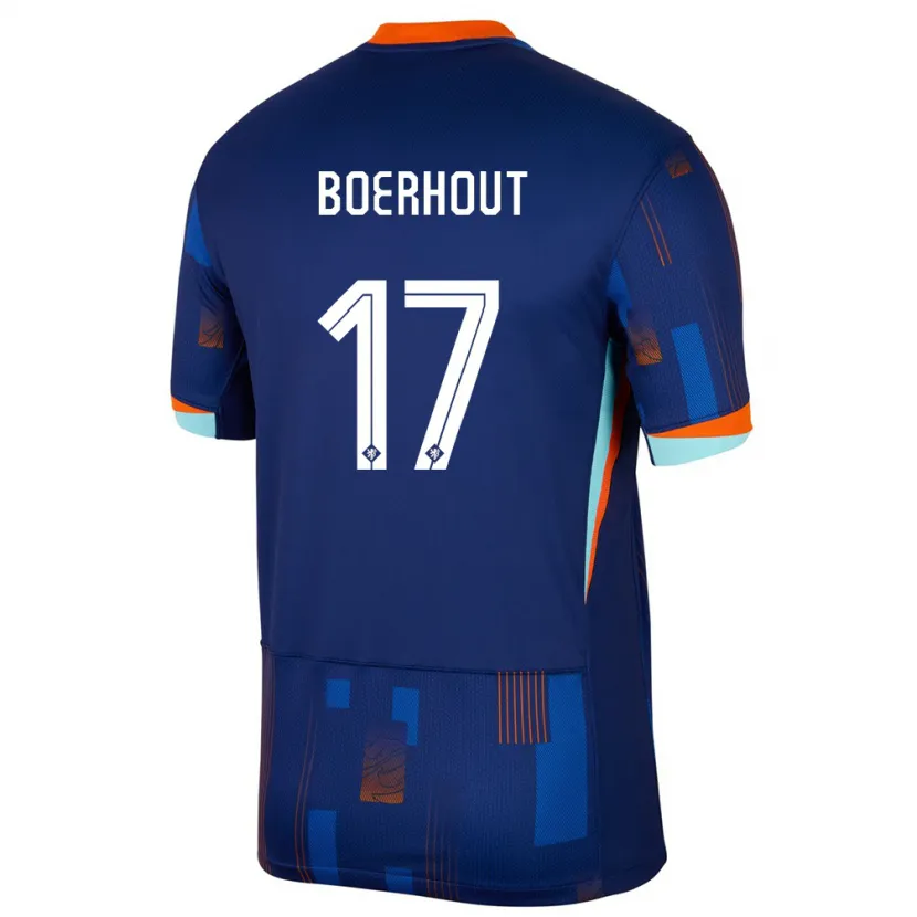 Danxen Uomo Maglia Paesi Bassi Yoram Boerhout #17 Blu Kit Gara Away 24-26 Maglietta