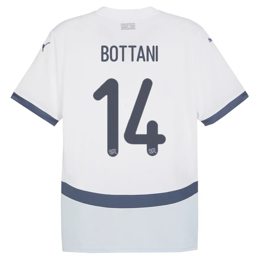 Danxen Uomo Maglia Svizzera Mattia Bottani #14 Bianco Kit Gara Away 24-26 Maglietta