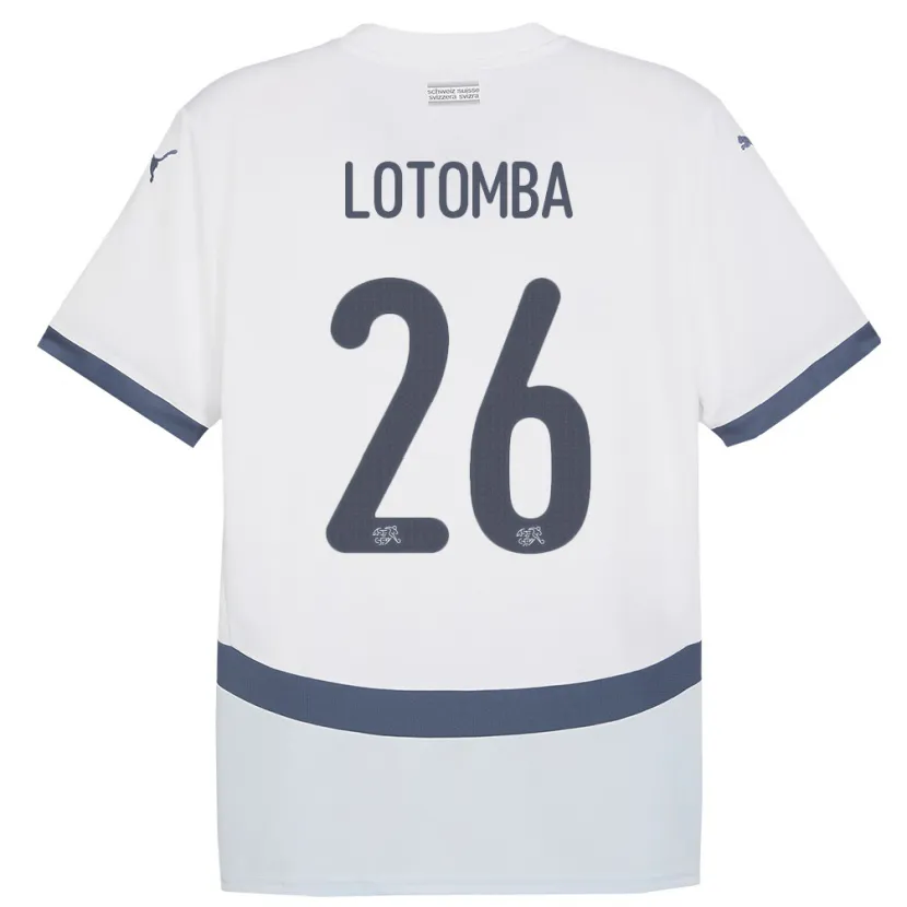 Danxen Uomo Maglia Svizzera Jordan Lotomba #26 Bianco Kit Gara Away 24-26 Maglietta