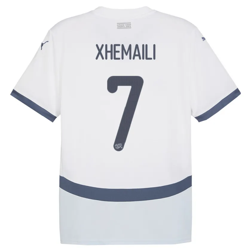 Danxen Uomo Maglia Svizzera Riola Xhemaili #7 Bianco Kit Gara Away 24-26 Maglietta