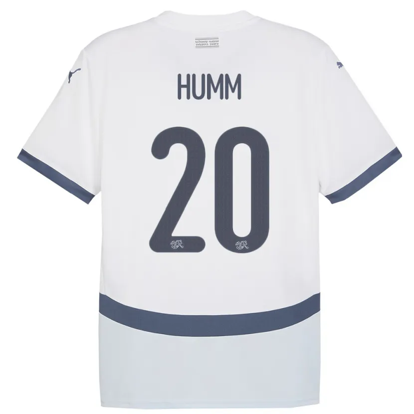 Danxen Uomo Maglia Svizzera Fabienne Humm #20 Bianco Kit Gara Away 24-26 Maglietta