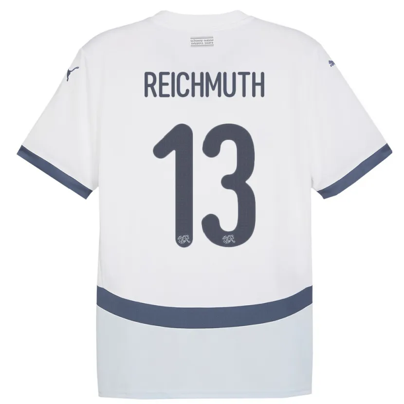 Danxen Uomo Maglia Svizzera Miguel Reichmuth #13 Bianco Kit Gara Away 24-26 Maglietta