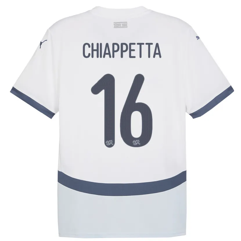 Danxen Uomo Maglia Svizzera Carmine Chiappetta #16 Bianco Kit Gara Away 24-26 Maglietta