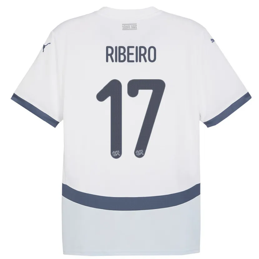 Danxen Uomo Maglia Svizzera Joel Ribeiro #17 Bianco Kit Gara Away 24-26 Maglietta