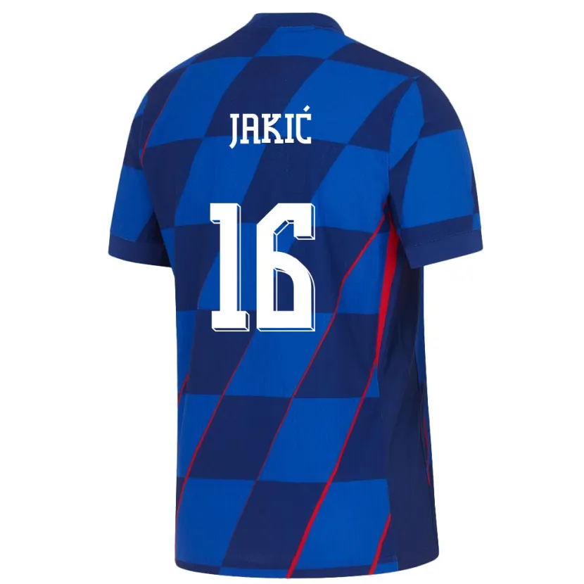 Danxen Uomo Maglia Croazia Kristijan Jakic #16 Blu Kit Gara Away 24-26 Maglietta