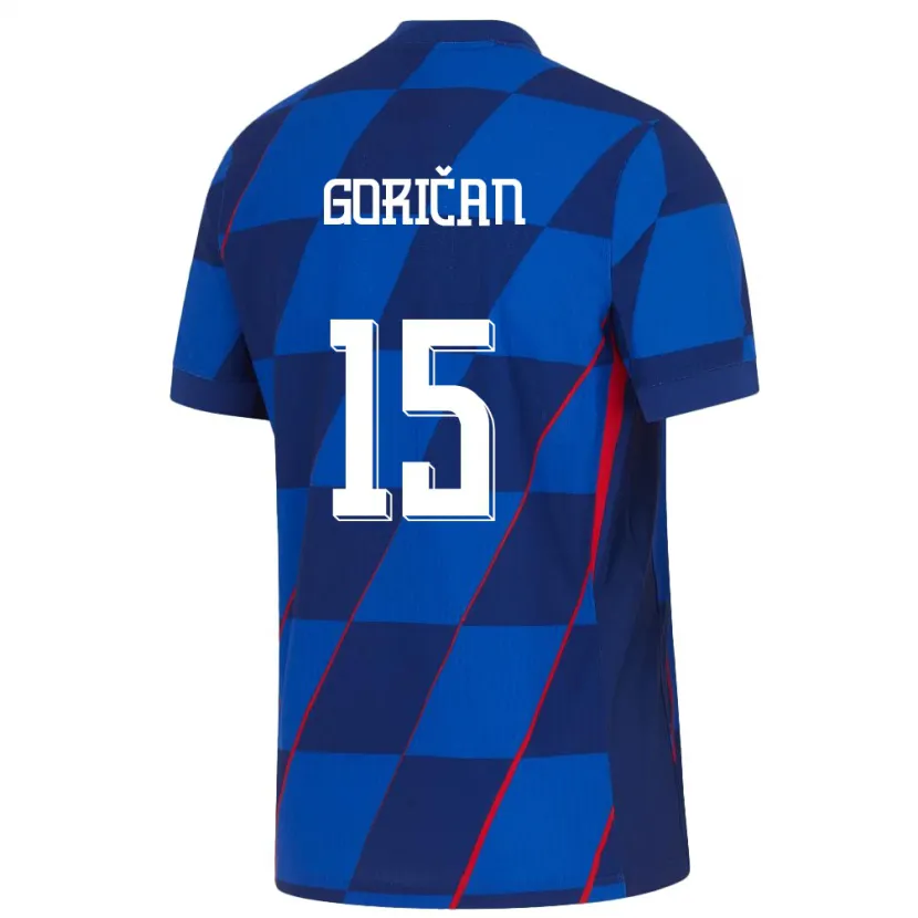 Danxen Uomo Maglia Croazia Silvio Gorican #15 Blu Kit Gara Away 24-26 Maglietta