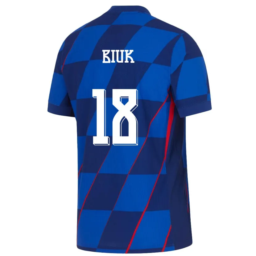 Danxen Uomo Maglia Croazia Stipe Biuk #18 Blu Kit Gara Away 24-26 Maglietta