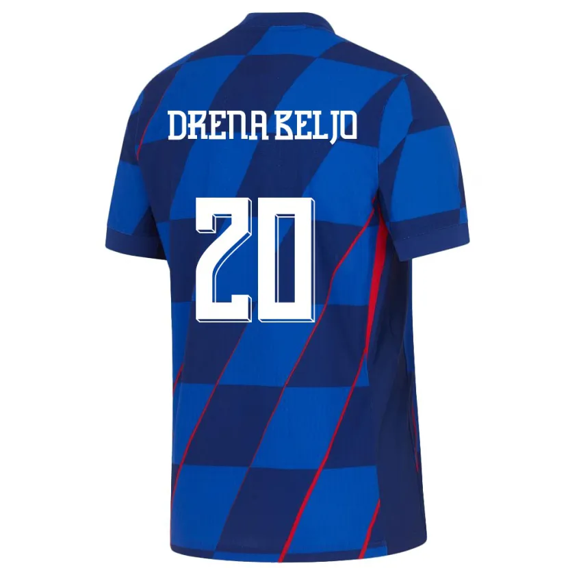 Danxen Uomo Maglia Croazia Dion Drena Beljo #20 Blu Kit Gara Away 24-26 Maglietta