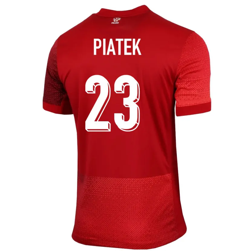 Danxen Uomo Maglia Polonia Krzysztof Piatek #23 Rosso Kit Gara Away 24-26 Maglietta