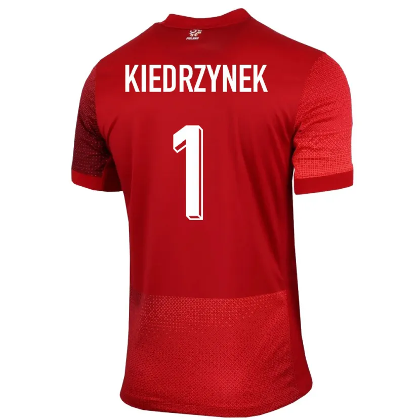 Danxen Uomo Maglia Polonia Katarzyna Kiedrzynek #1 Rosso Kit Gara Away 24-26 Maglietta