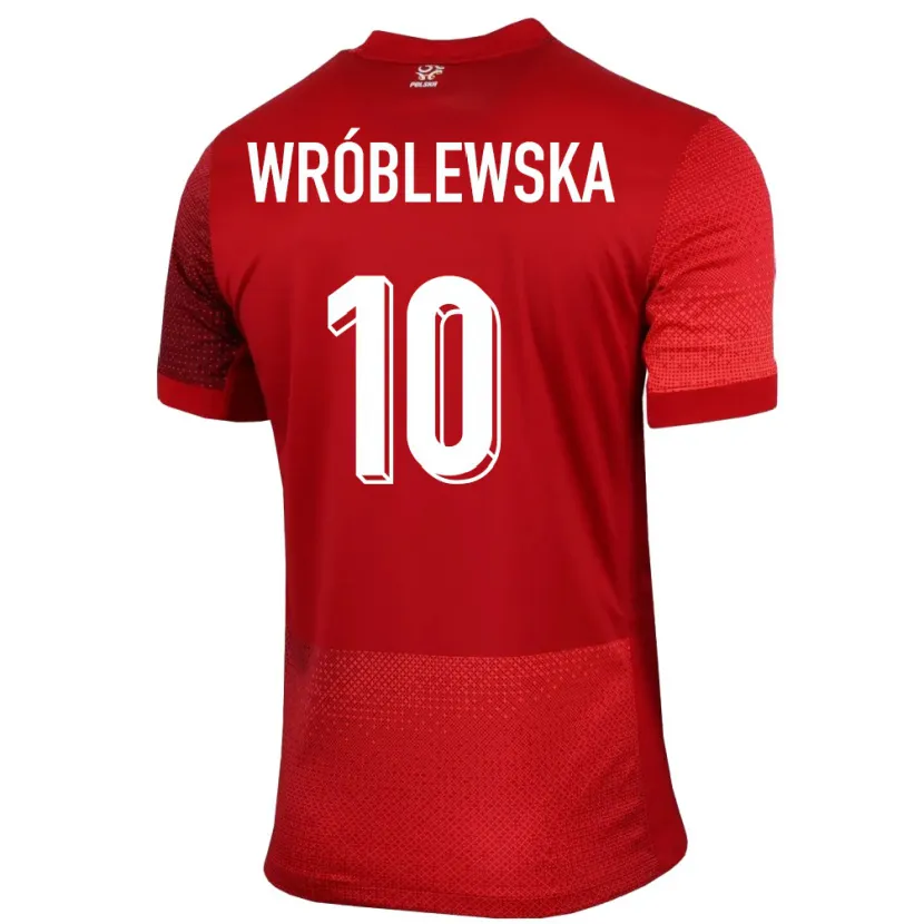 Danxen Uomo Maglia Polonia Joanna Wroblewska #10 Rosso Kit Gara Away 24-26 Maglietta