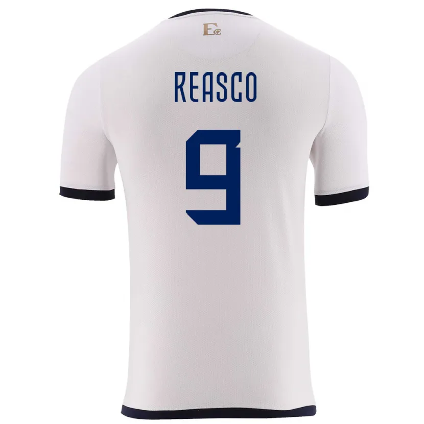 Danxen Uomo Maglia Ecuador Djorkaeff Reasco #9 Bianco Kit Gara Away 24-26 Maglietta