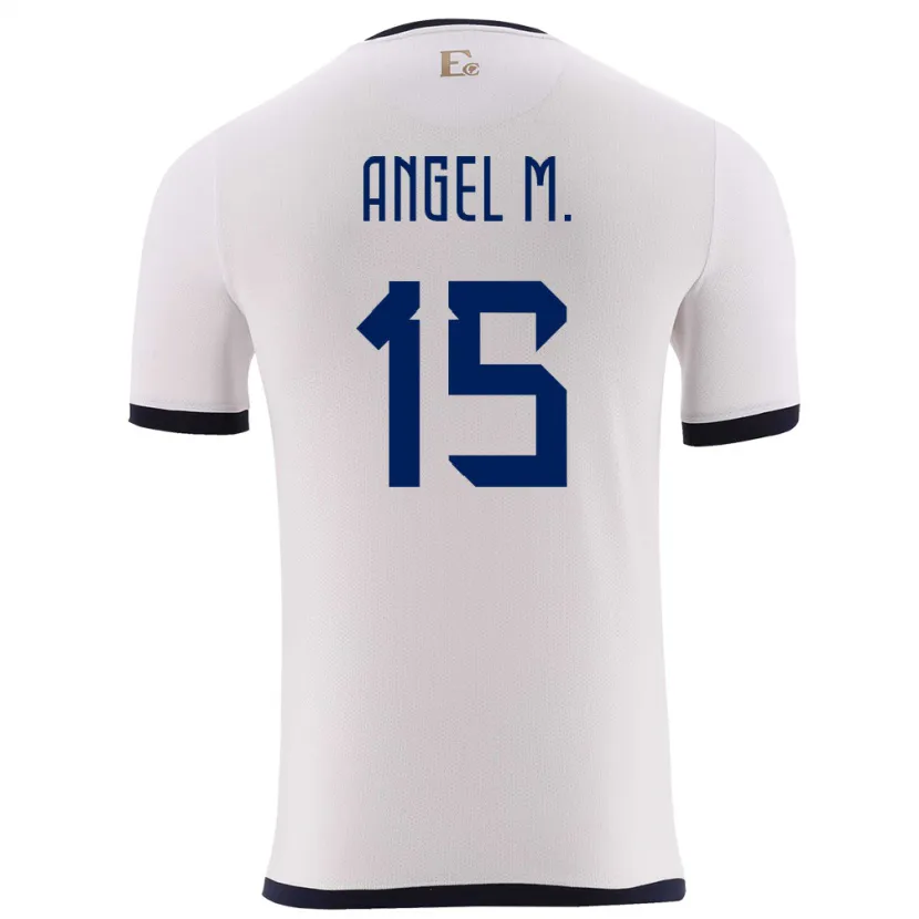 Danxen Uomo Maglia Ecuador Angel Mena #15 Bianco Kit Gara Away 24-26 Maglietta