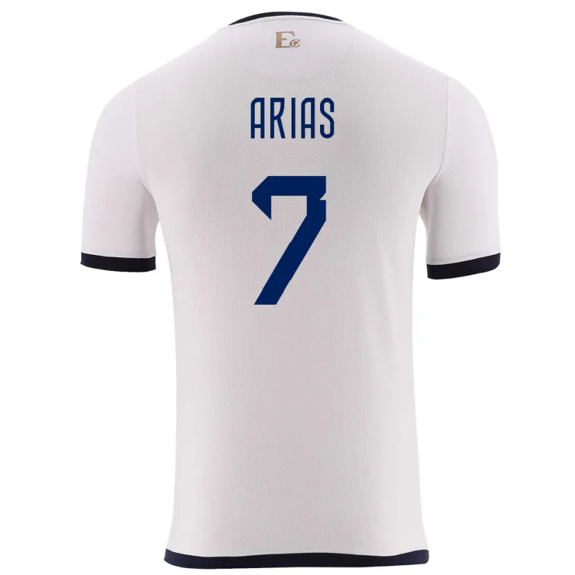 Danxen Uomo Maglia Ecuador Emily Arias #7 Bianco Kit Gara Away 24-26 Maglietta