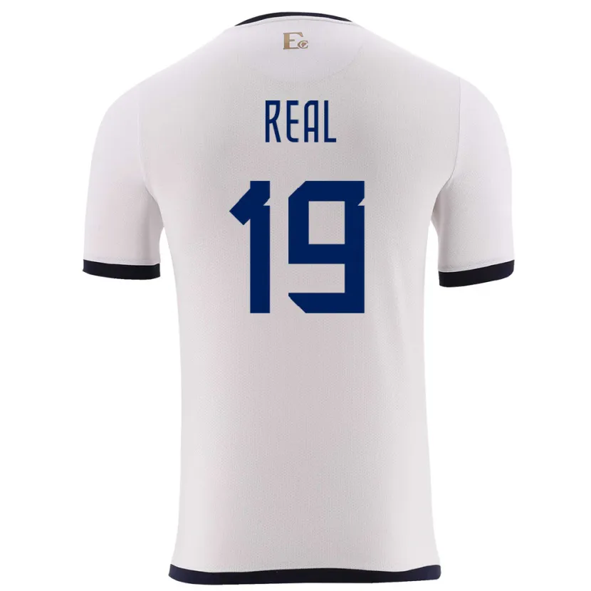 Danxen Uomo Maglia Ecuador Kerlly Real #19 Bianco Kit Gara Away 24-26 Maglietta