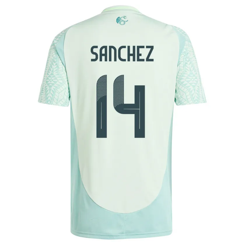 Danxen Uomo Maglia Messico Erick Sanchez #14 Lino Verde Kit Gara Away 24-26 Maglietta