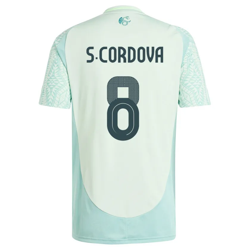 Danxen Uomo Maglia Messico Sebastian Cordova #8 Lino Verde Kit Gara Away 24-26 Maglietta